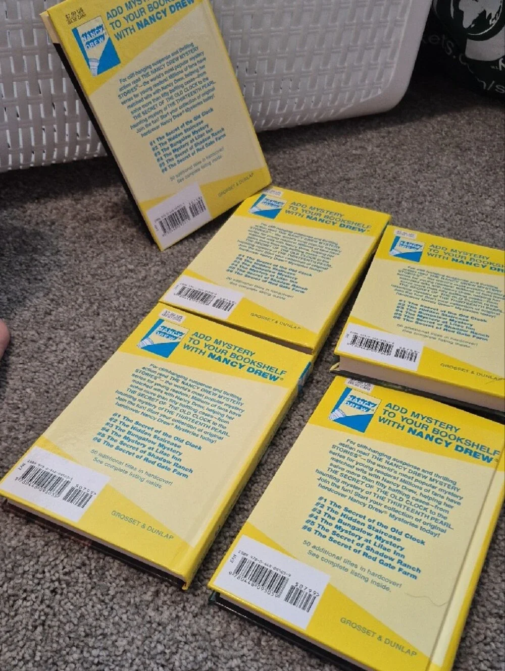 Nancy Drew Yellow Paperback Book Set (5 Books)